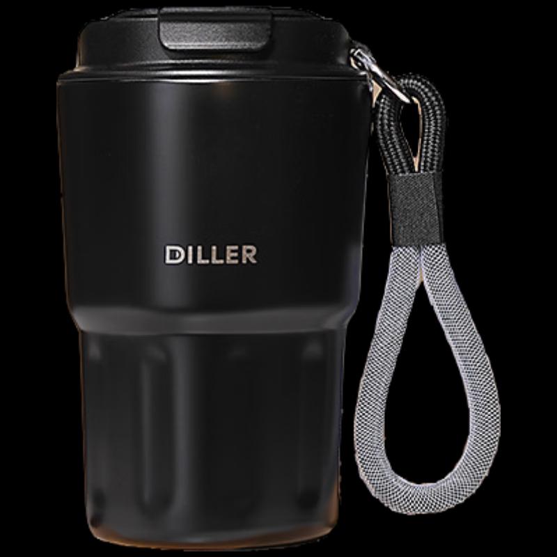 Diller 340 мл Термокружка для кофе из нержавеющей стали чёрный