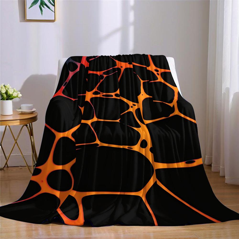 Lava Vein Flannel Blanket Warm Soft Halloween Christmas Couch Warm Cozy Decorative Decor Gift for All Season