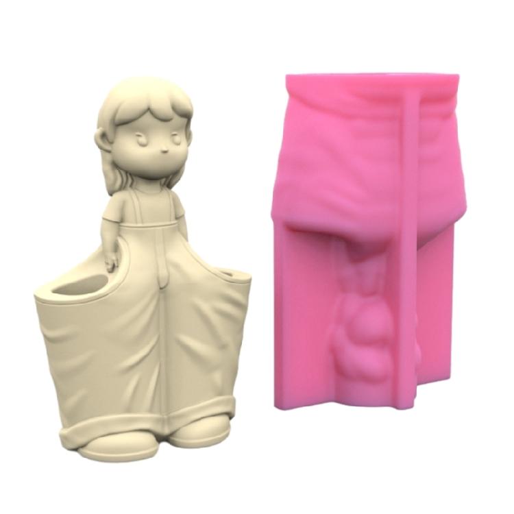 

Pants Girl Pen Holder Pot Mold Epoxy Resin Silicone Mold for DIY Decoration 1