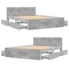 Bed Frame with Headboard Concrete Grey 120x200 cm Engineered Wood