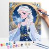 Disney digital oil painting art kit ice queen blue rose handmade diy home decorations