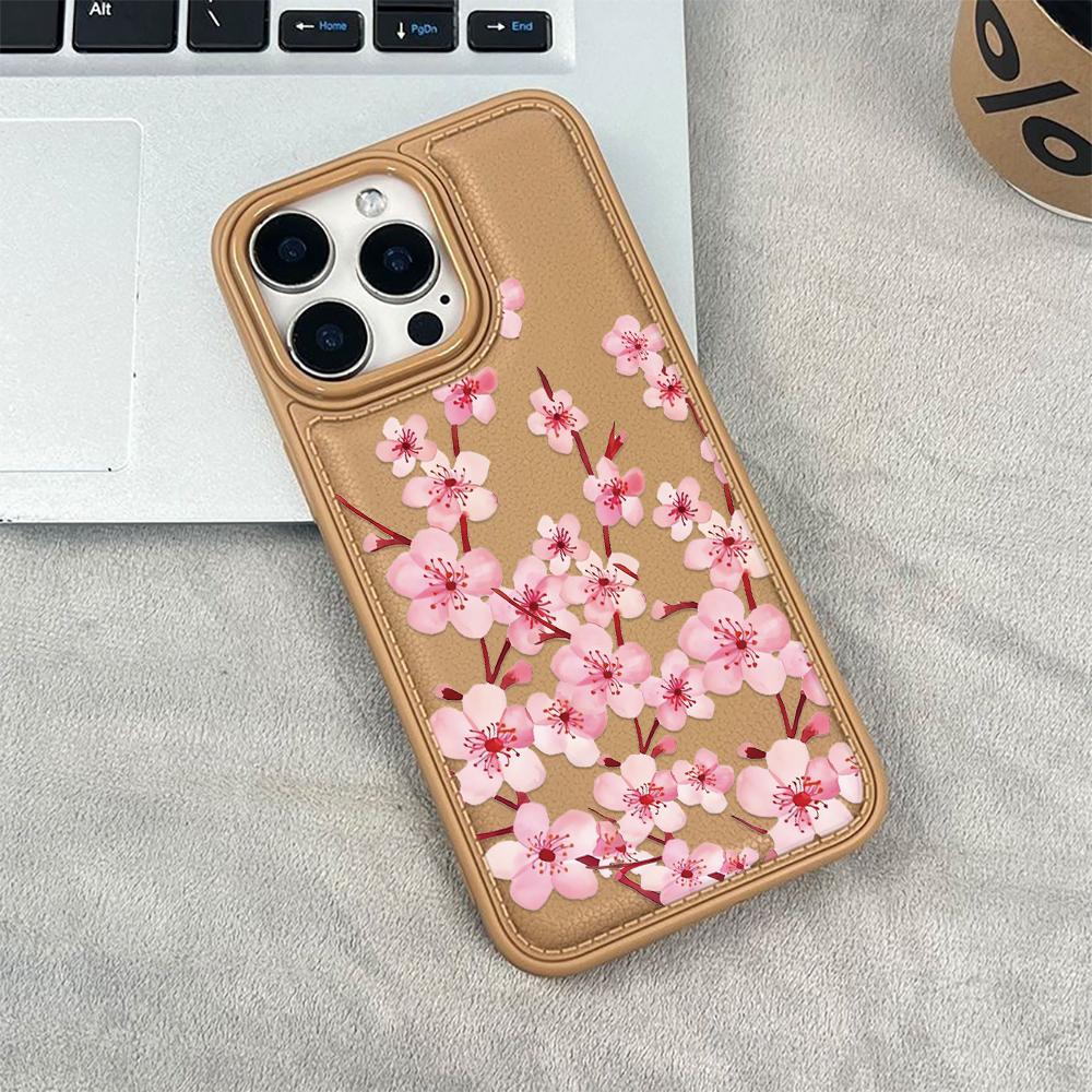 Coffee Colored Flowers Phone Case For IPhone 17 17Air 16 15 Case For IPhone 11 13 12 14 Pro Max 16 15 14 Plus Cover Case Funda