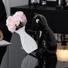 Cat Statue Cat Pushing Vase Unique Flower Holder Kitten with Tilted Flower Vase  Home Decor