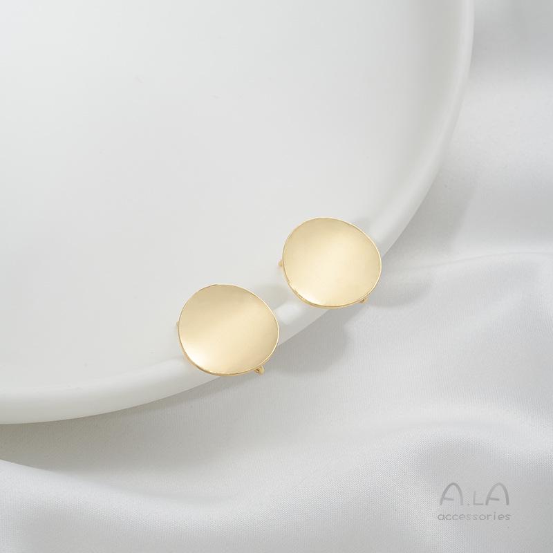 14K Gold Filled Lotus Leaf Irregular Dangle Earrings with 925 Sterling Silver Studs