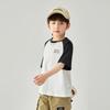 Boy's Color Block Raglan Sleeve Letter Print Ice Cotton T-shirt