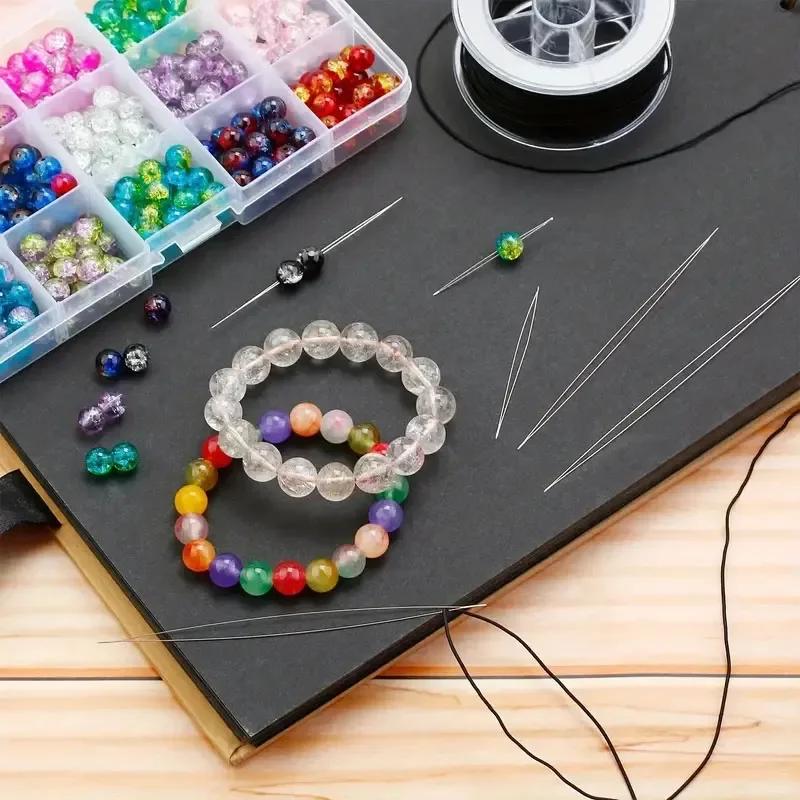 10/S Beading Needles Seed Beads Needles Big Eye Diy Beaded Collapsible Beading Pins Open Needles For Jewelry Making Tools