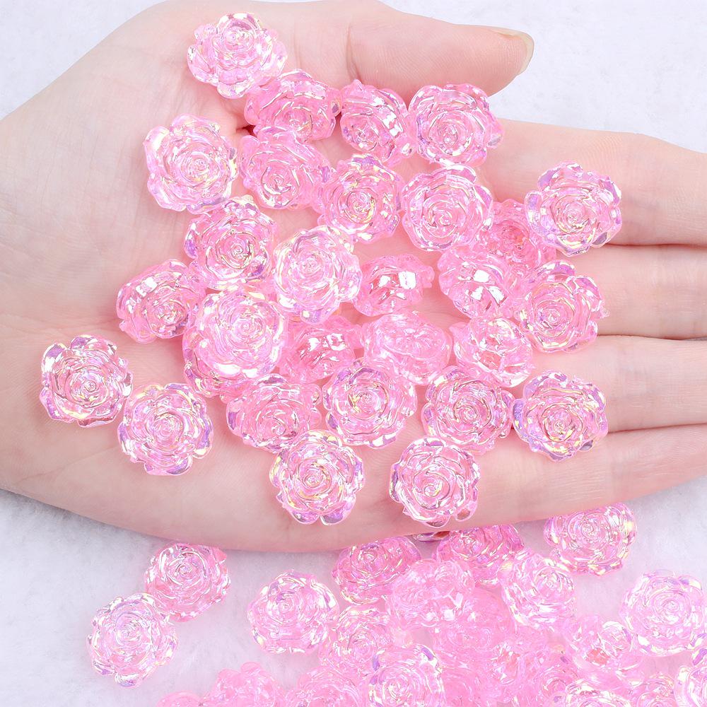 Solid Color Resin Rose Pearl Stickers for DIY Phone & Jewelry Accessories
