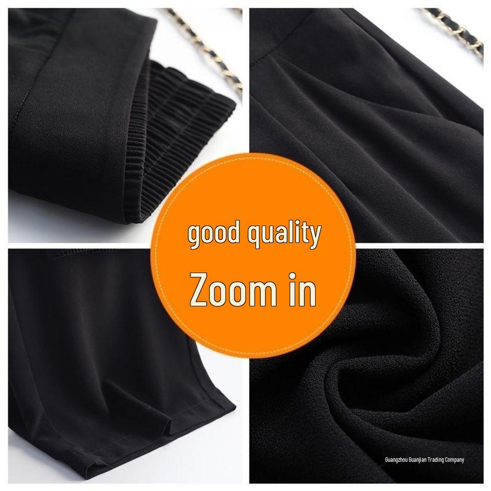 Women's High-Waisted Draped Wide-Leg Pants, 2026 Spring/Autumn Collection - Loose, Straight-Leg, Slimming Design.