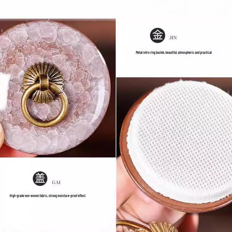 Portable Crackle Glaze White Ceramic Tea Canister