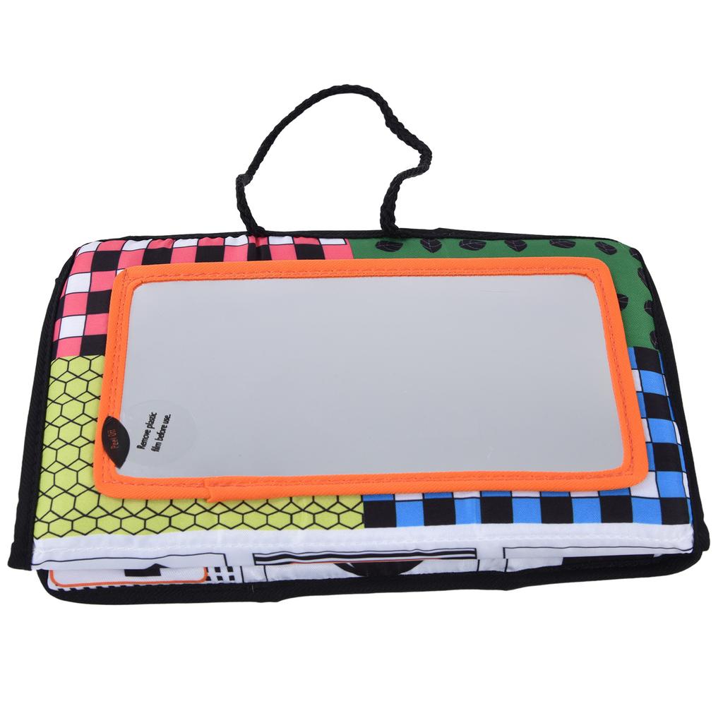 Hoher Kontrast Schwarz Weiß Weiches Stoffbuch Hängespielzeug Babyspiegel Bodenaktivitätsspielzeug Spiegel Hängend