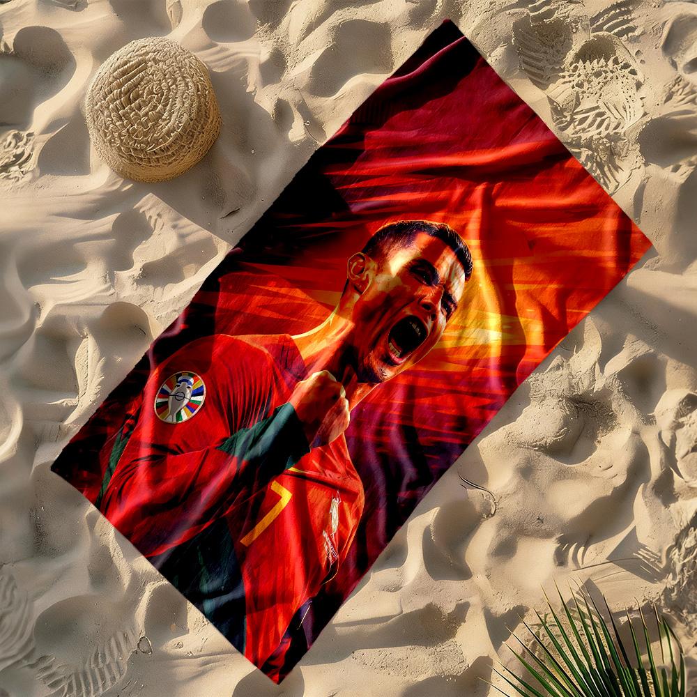 Cr7 Strandtuch Hohe Saugfähigkeit & Schnelltrocknend Bequem Leicht Tragbar für Schwimmen, Strand, Camping, Reisen, Strandzubehör, Fitnessstudio