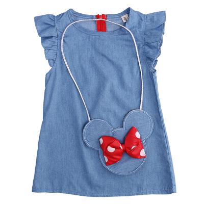Kinder Baby Mädchen Kleid Demin Fliegende Ärmel Kleid Kleid Partykleid Ärmellose Kleidung Mädchen Rüschen Outfits