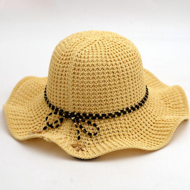 Fisherman's Hat Women's Summer Thin Breathable Hollow Foldable Outdoor Beach Sunscreen Hat