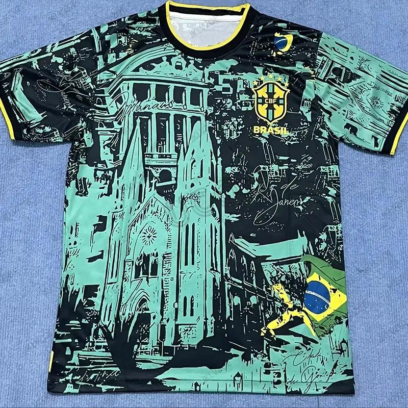 Letnia Nowa Edycja Miasta Brazylii Koszulka Piłkarska Krótki Rękaw Męska T-shirt Trening Piłkarski Codzienna Sportowa Dzieci/Dorośli Góry