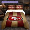 Set Biancheria da Letto in Microfibra con Fantasia San Francisco 49ers 3 Pezzi Copripiumino Decorativo per Camera da Letto Uso Domestico