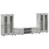 FLORIN 3 Piece TV Cabinet Set with Shelf Concrete Grey Particleboard