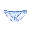 Men Sexy See-Through Mesh Solid Color T-Back Thong Briefs Low Rise Underwear