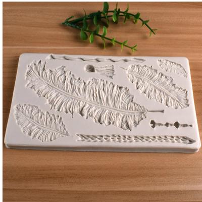 Feder Textur Fondant Silikonform DIY Schokolade Backen Kuchen Dekoration Ton Gipsform
