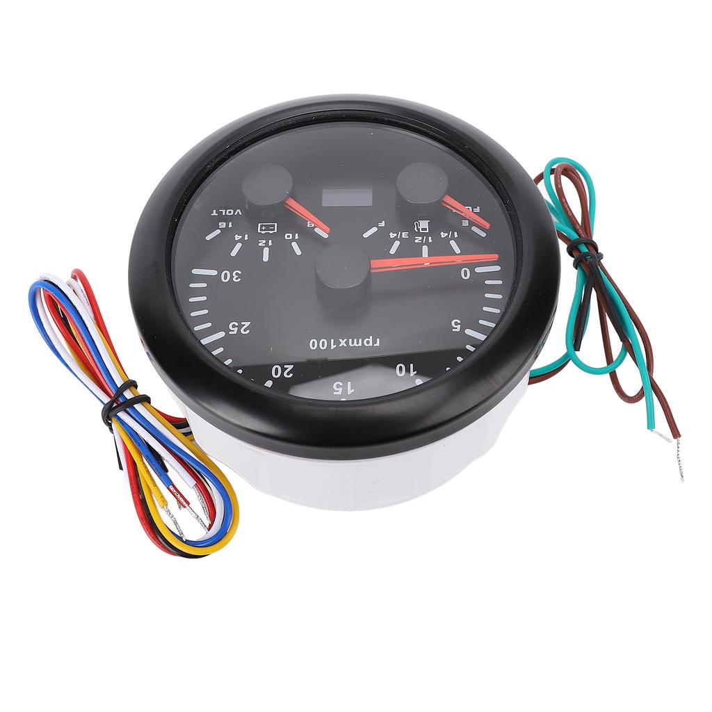 85mm 3 in 1 Speedometer 3000rpm Tachometer 8 to 16V Voltmeter 7 Colors Backlight E-1Celsius4-1Celsius2-3Celsius4-F Fuel   Gauge for RV Yacht Truck