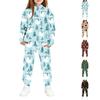 Kids Christmas Print Hooded Sweatshirt Set for Boys and Girls