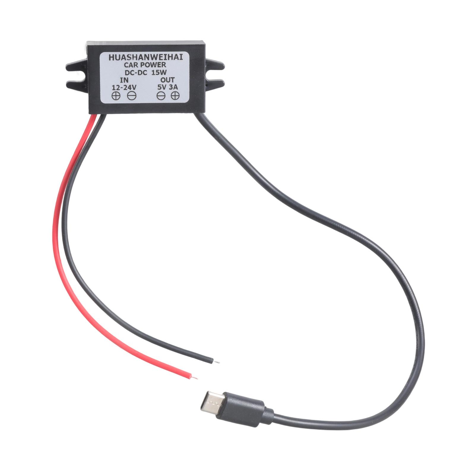 

Plastic Housing 12V 24V To 5V 3A USB Type C Charger Module Automotive Power Supply For Electronic Gadgets 1