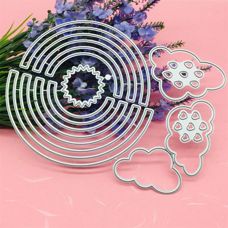 Frumoși curcubeu și nori metal șablon gofrare tăiere matrițe pentru bricolaj Scrapbooking hârtie card gaufrare decor artizanat