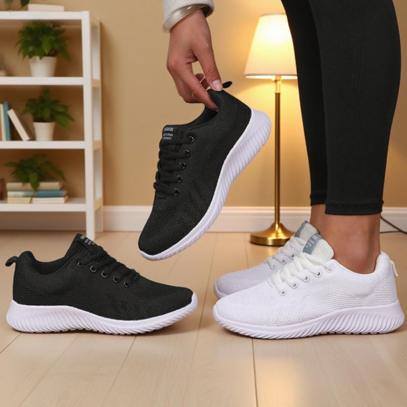 Anti Slip Sole Net Toed Women's Athletic Shoes Female Designer Shoes Chaussures Femme White Casual Flat Shoes for Women Sneaker