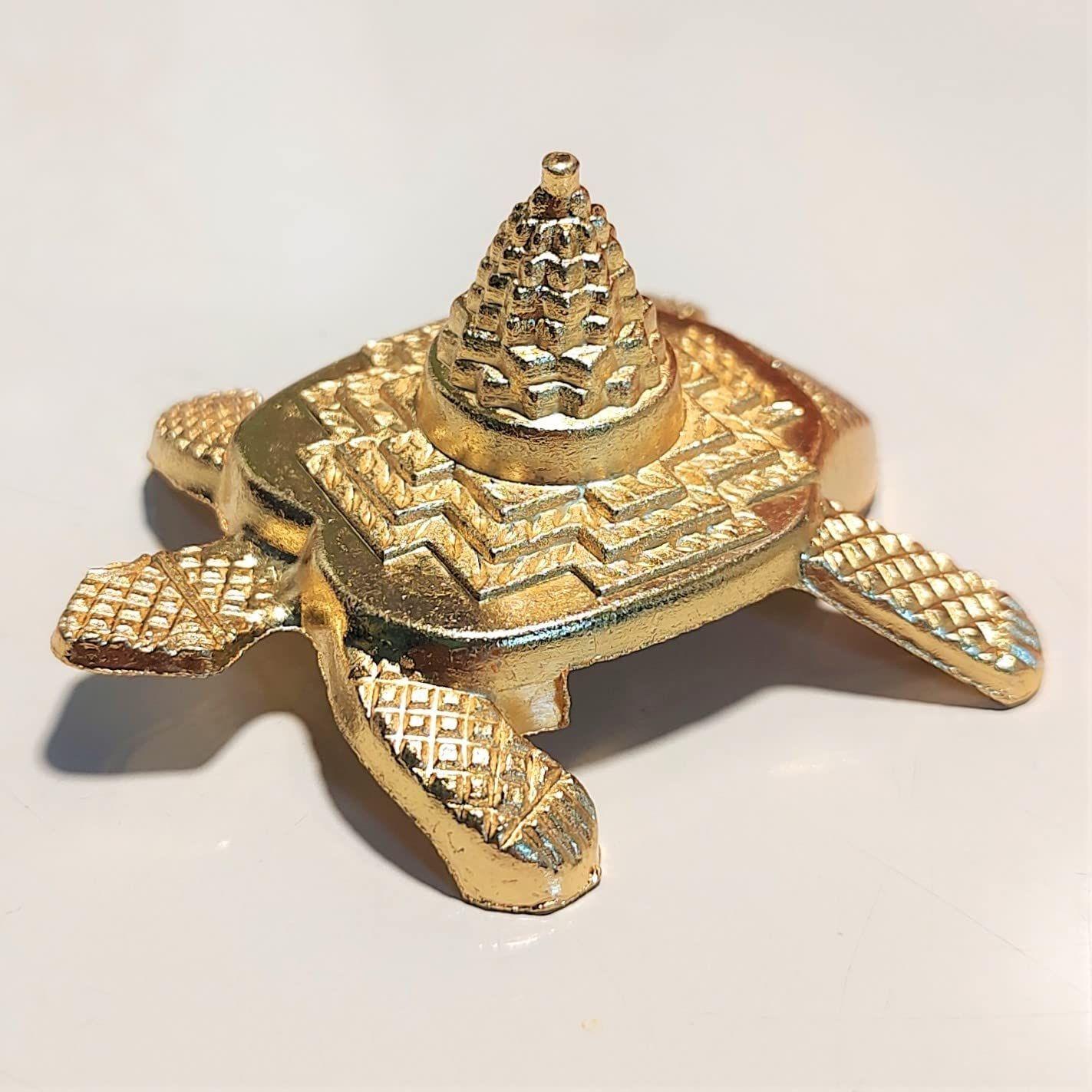 Meru Kachua (Turtle) for Vastu Feng Sui,Kachhua Yantra for Good Luck & Evil Eye Protection,Metal Tortoise Staute Animal Showpiece Figurine
