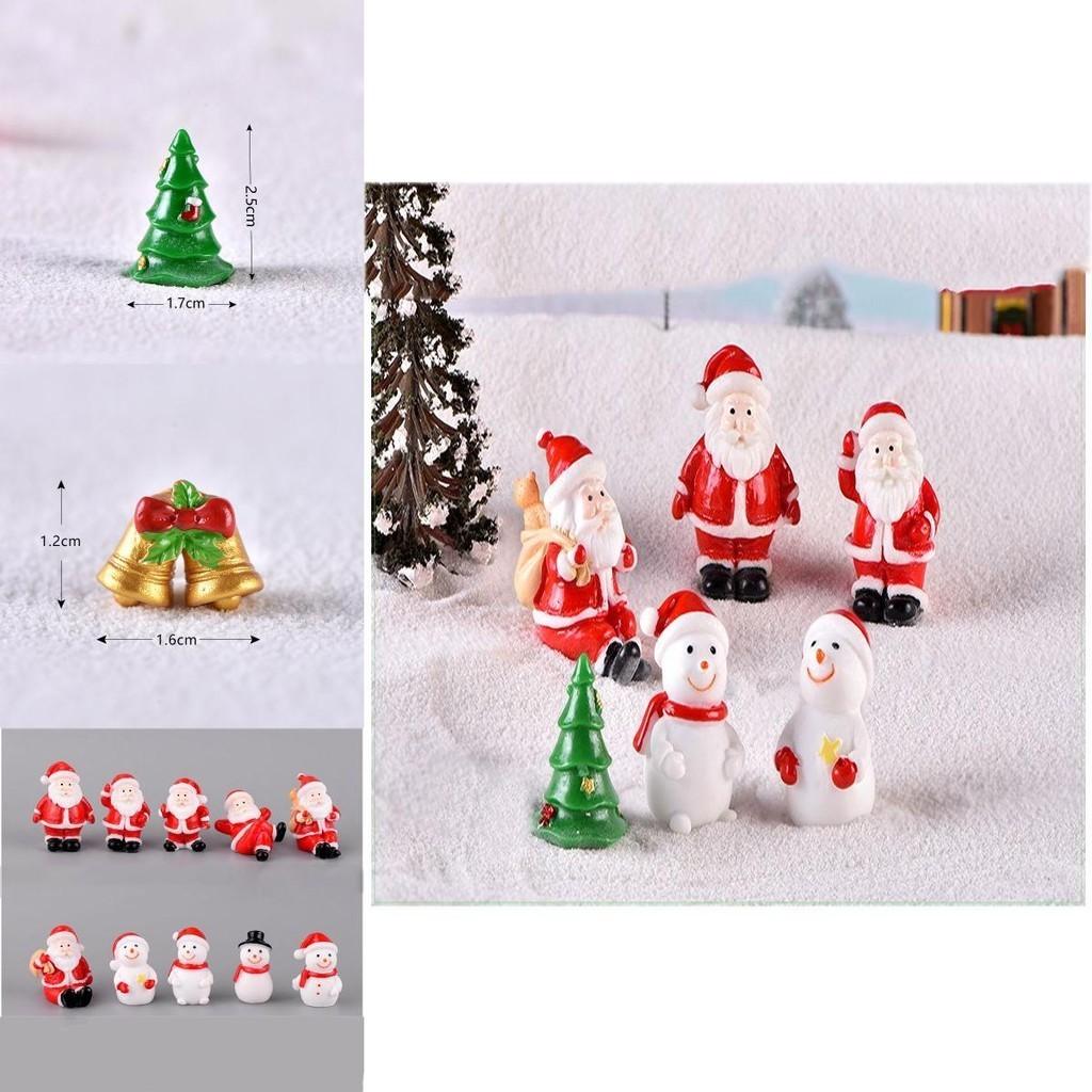 Delightful Miniature Christmas Landscape Ornaments With Cute Resin Santa And Snowman