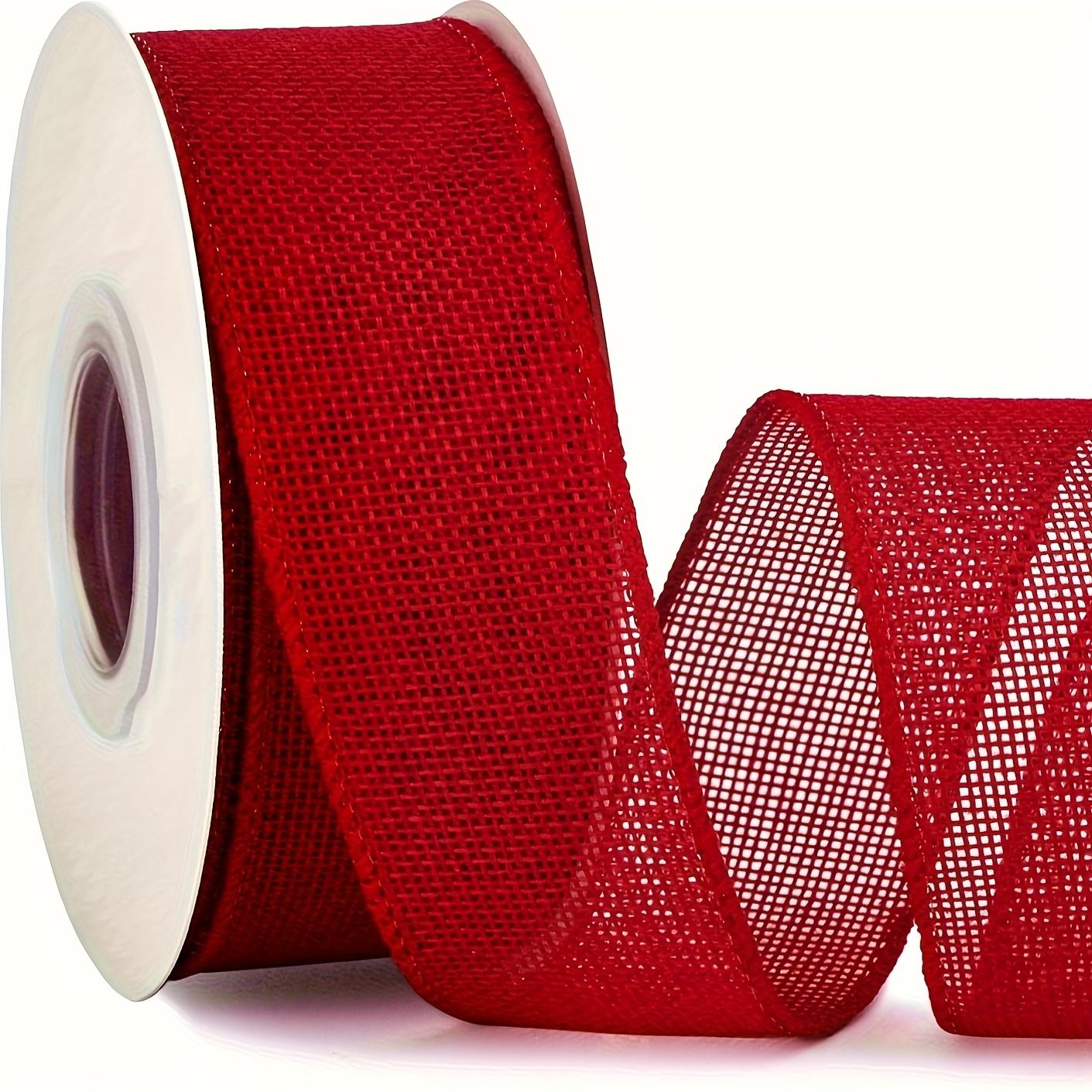 

1Roll Red Jute Cord With Metallic Edging 4cm Wide Ribbon Band Strap For Bows Garlands Outdoor Crafts Wedding Party Decorations.