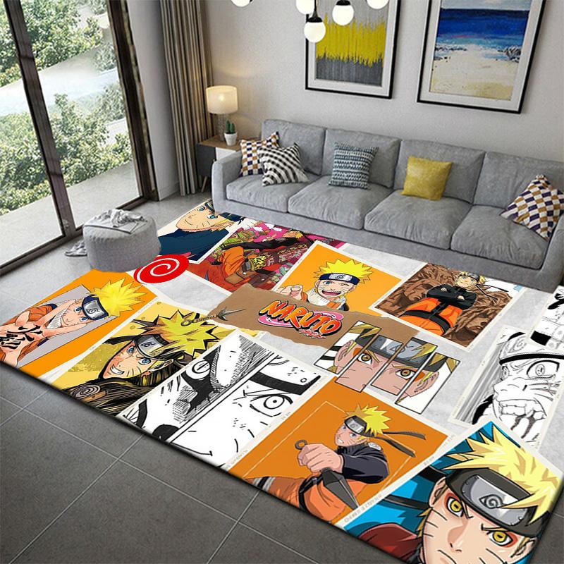 Naruto Anime Motion Print Area Rug Soft Plush Non-Slip Mat for Living Room