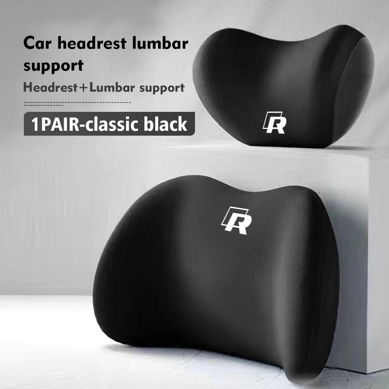 For Volkswagen VW Car Double Concave Neck Lumbar Cushion Breathable Spine Care Support Golf Polo 4 5 6 Passat B5 B6 B7 CC Jetta Ph6