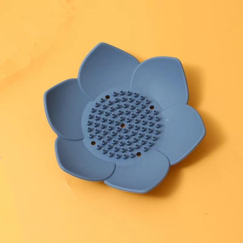 Silicone Lotus Soap Dish - Universal Punch-Free Draining Box for Kitchen & Bathroom