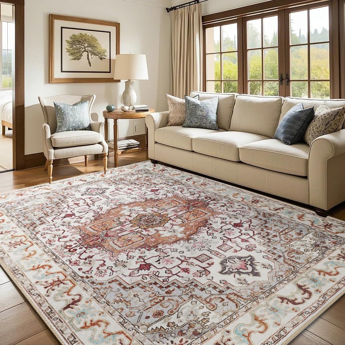 

Alfombra con estampado Retro para sala de estar,alfombra ligera de lujo para dormitorio,lavable a máquina,antideslizante 50x 80cm