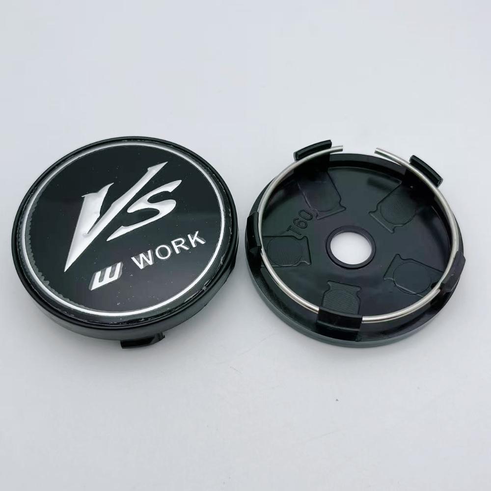 4pcs 60MM (I.D 56MM ) VS W Work Logo Emblem Car Wheel Center Cap Car Accessories for Wheels Hub Lid Rim Hubcaps Cover Replace