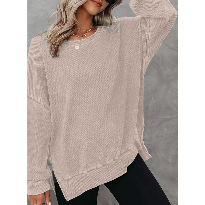 BITCED Women's Fashion Casual O-Neck Long Sleeve Blouses & Shirts
