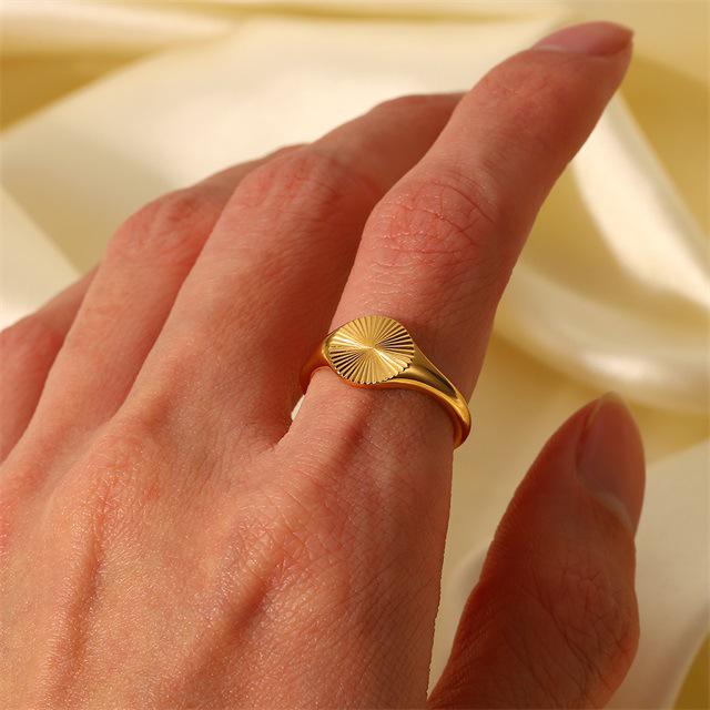 INS Geometric Stackable 18K Gold Plated Ring - Fashion Jewelry Gift