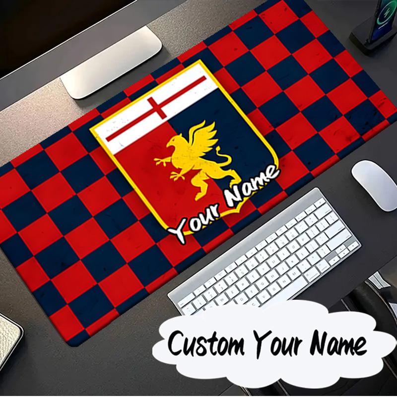 Custom Name Mouse Pad Lion Shield Genoa Mouse Pad, Gaming Mouse Pad, Keyboard Pad, Desk Decor for Computer Notebook Fan Birthday Gift