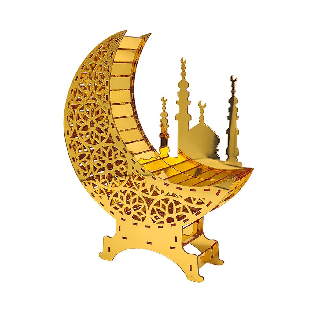 Ramadan Decorations, Ramadan Lantern Decoration, Eid Mubarak Lamp, Small Night Lights, Table Ornament, For Home Eid Party Decoration, Gold Moon Light