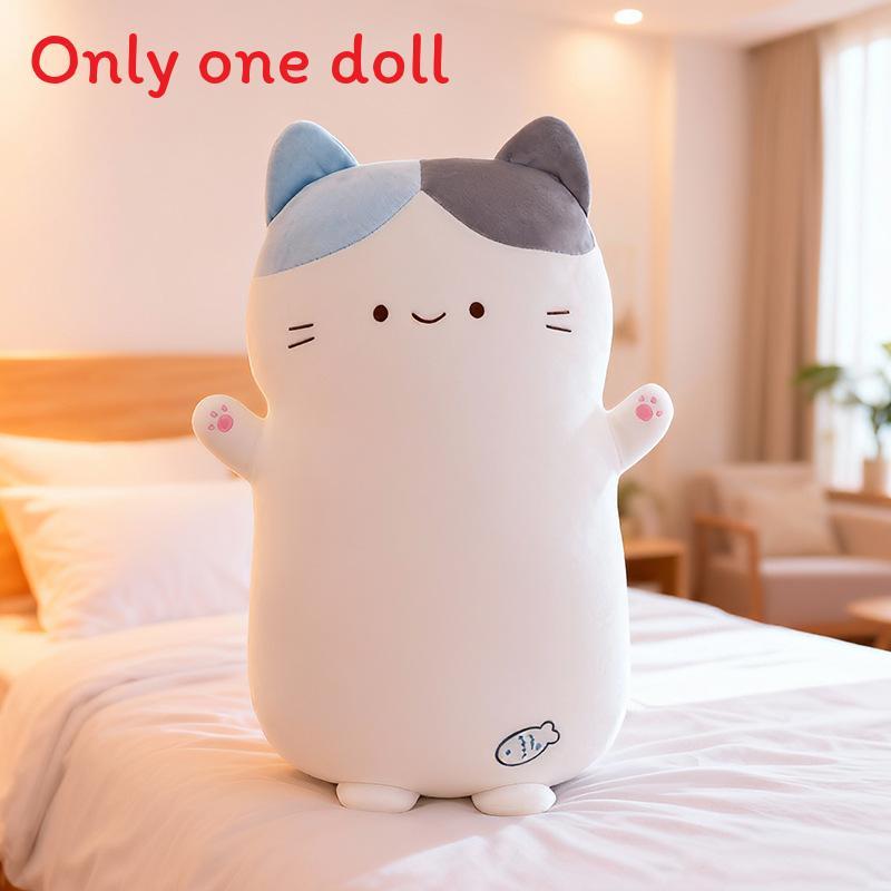Plush Cat Pillow Large Long Body Office Nap Cushion Girls Gift For Restful Sleep