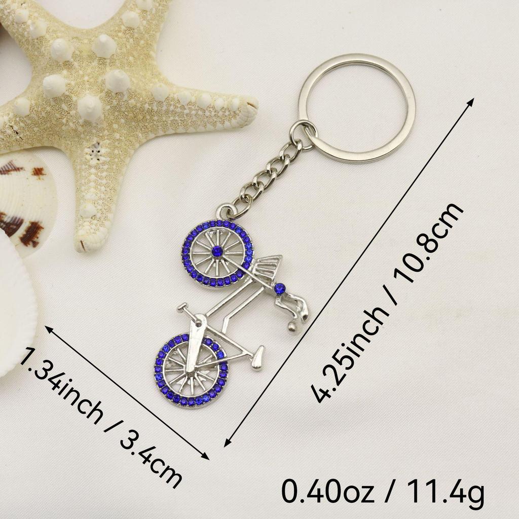 Elegant Rhinestone Bicycle Keychain Pendant