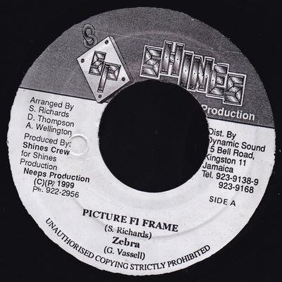 7inch Record ZEBRA / PHANTOM - Picture Fi Frame / Woman Mad A Mi NONE Shines Producti 1998 Jamaica Reggae, Ska & Dub Used
