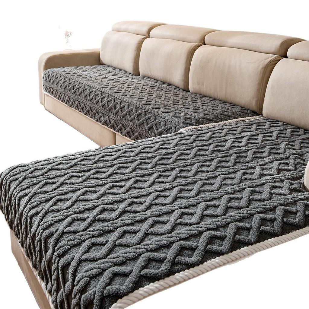 Winter Plush Sofa Cushion Set - Modern Anti-Slip Thickened Cover