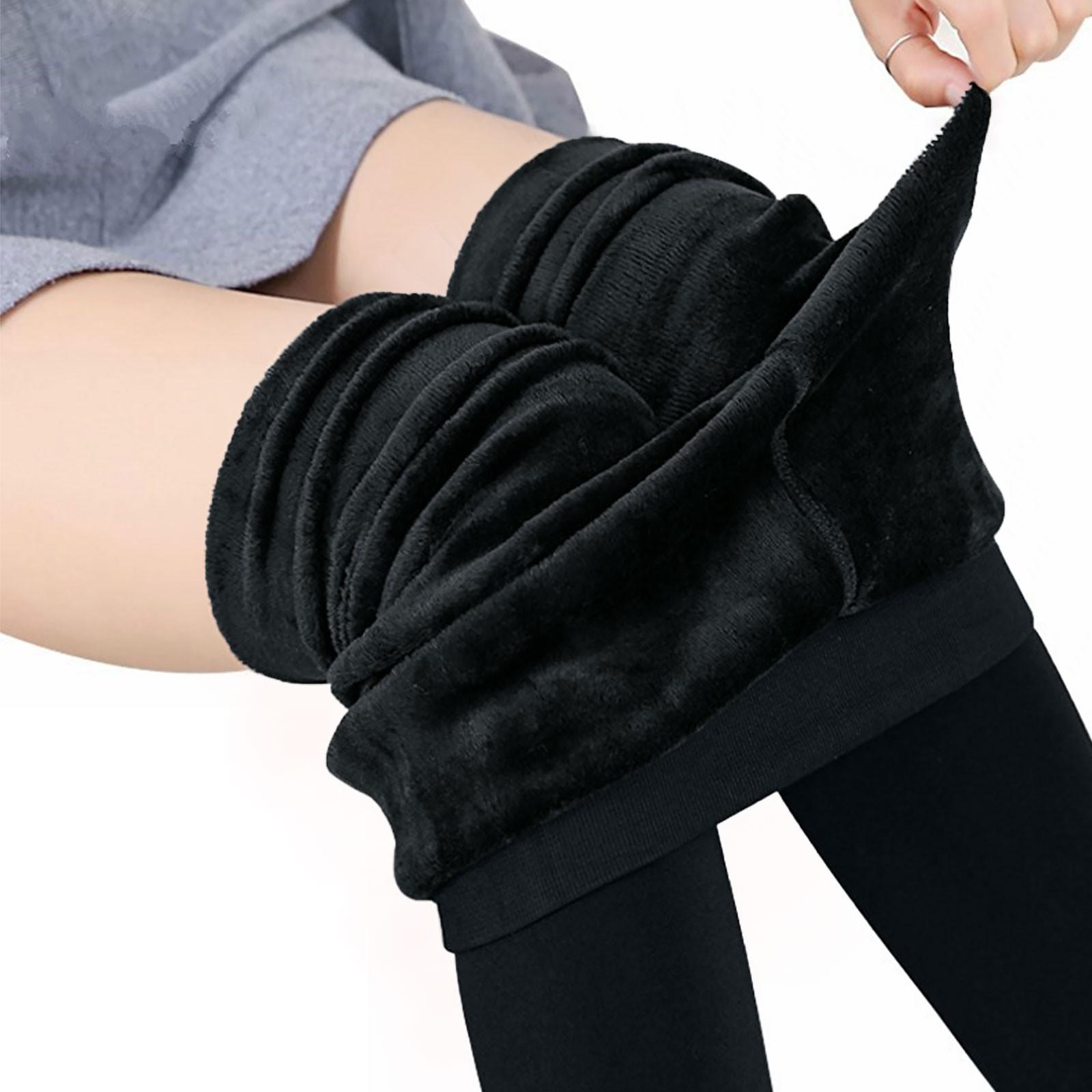 Женские брюки больших размеров с высокой талией и утепленные флисовые леггинсы One Size — фото 6