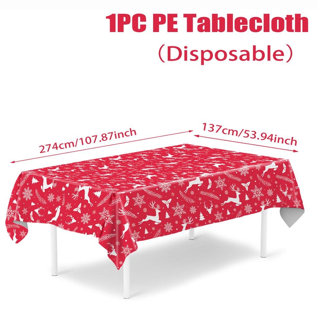 Christmas Plastic Tablecloth Merry Christmas Decorations For Home Table 2026 Navidad Noel Xmas Decor Happy New Year Gift 2026