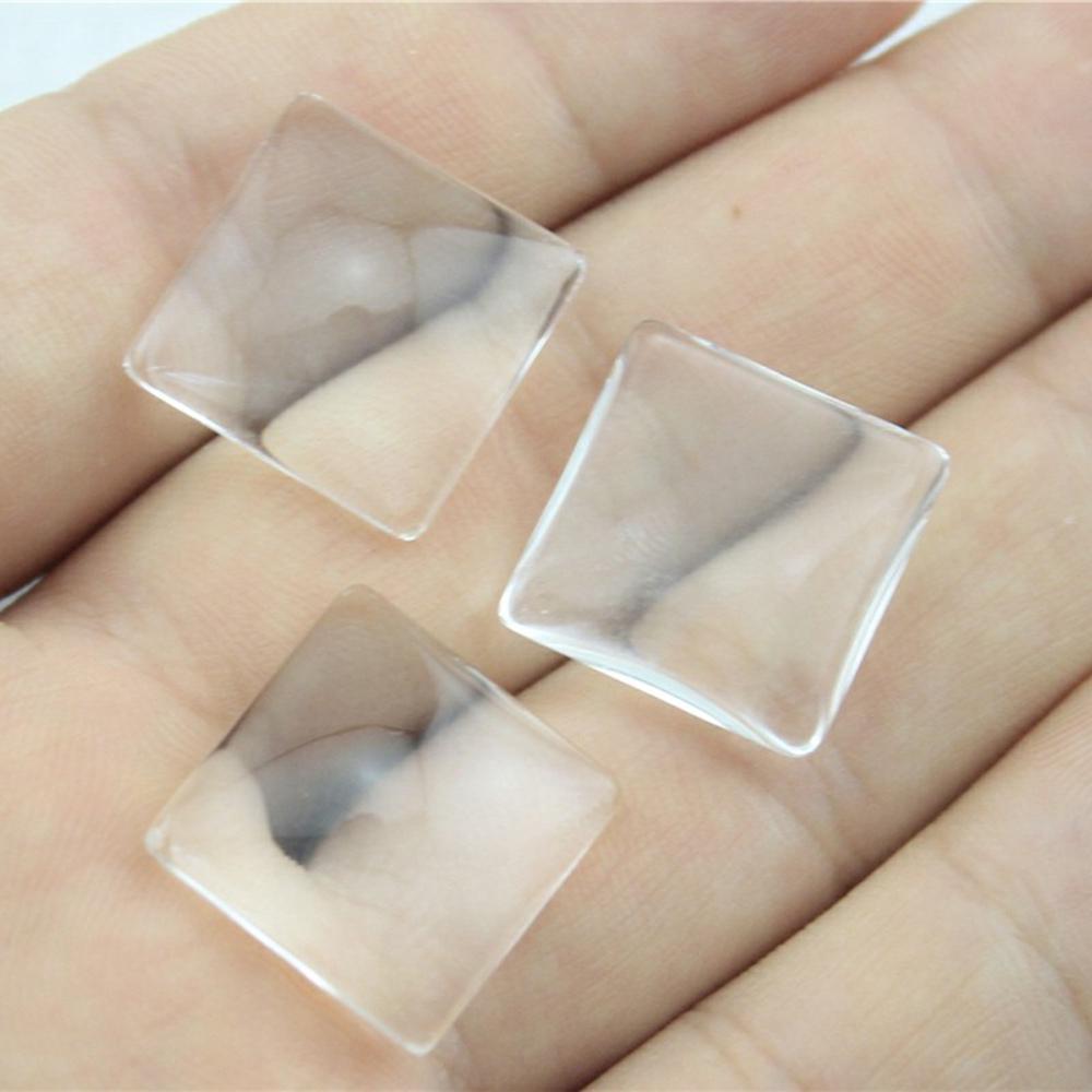 6 Pieces Clear Flat Back Glass Blank Cabochon Cameo Beads Handmade Jewelry Bulk