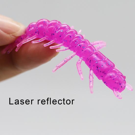 12Pcs 7.5CM/3.82G Silicone Water Centipedes Lure Reflective Sequins Realistic Artificial Soft Shrimp Bait Outdoor Freshwater Saltwater Fishing