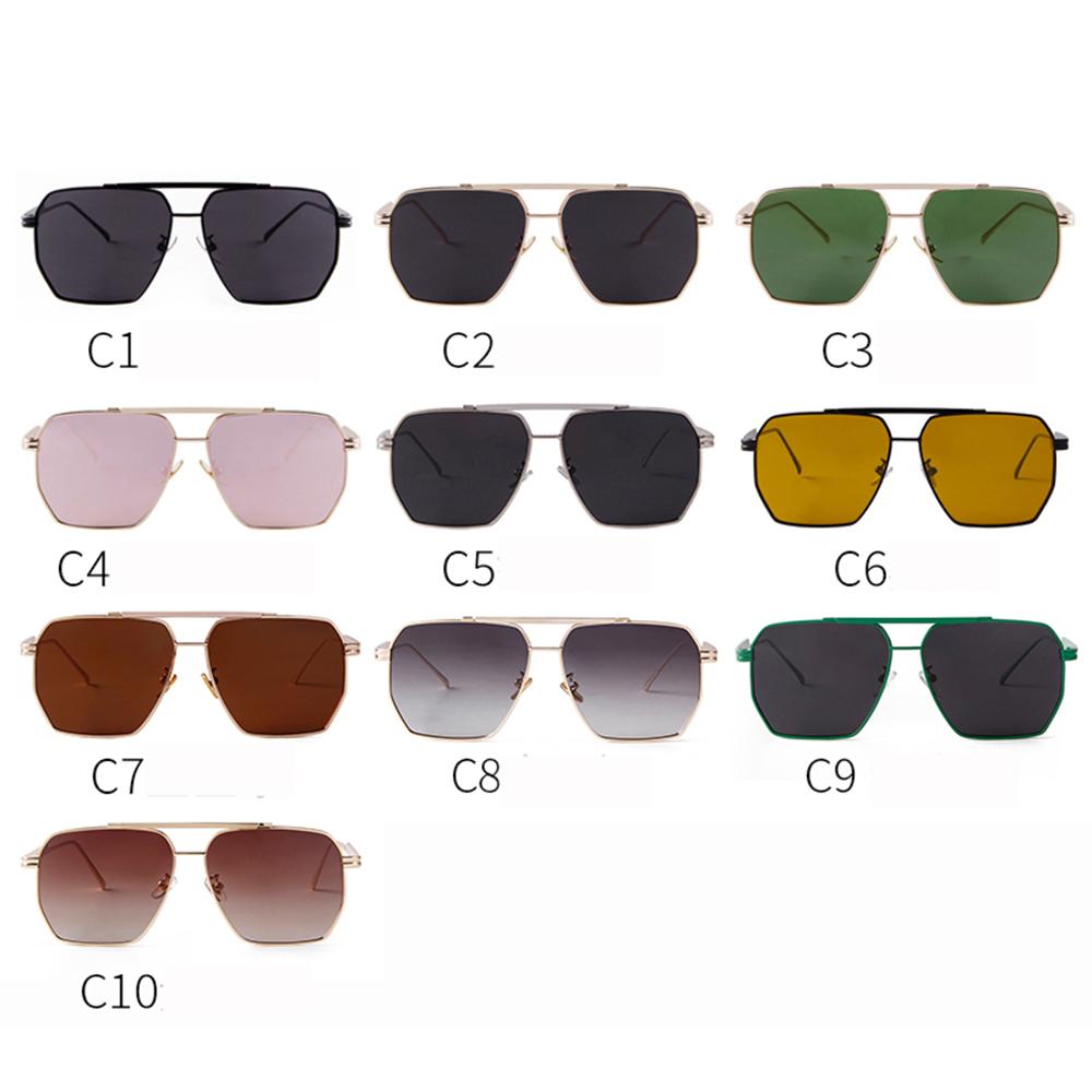 Retro Metal Oversized Square Polarized Sunglasses for Women Men Vintage Classic G15 Green Pilot Sun Glasses UV400 Shades SZ50