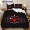 Chicago Bulls Black Dominance Bedding(1 * Duvet Cover + 2 * Pillowcase, Without Core) Christmas Birthday Gift Duvet Cover and Pillowcase