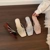 Fashion Shoes Slippers Casual Women Heels Rubber Flip Flops Slides Luxury High Silver Hawaiian Glitter Scandals Crystal Slippers Casual